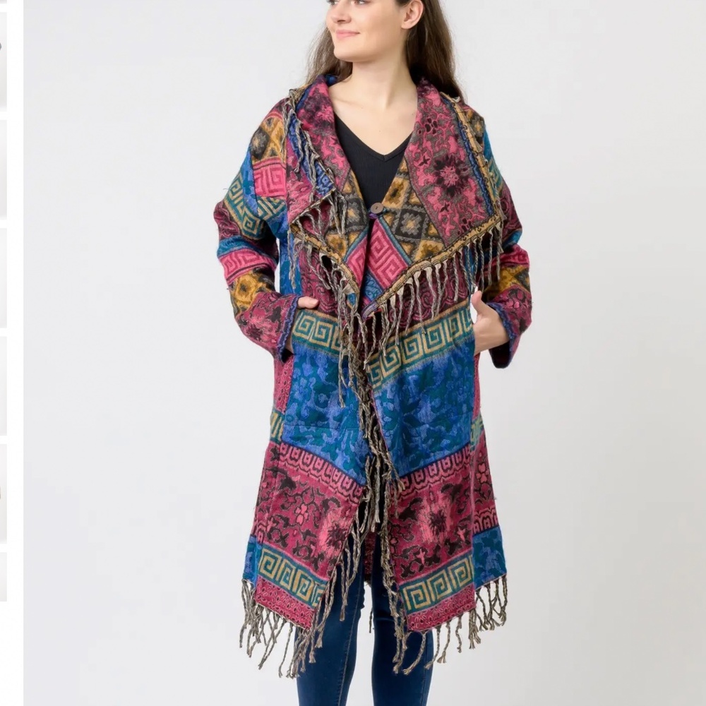 🎉 GiaJean Boutique " Dublin " Hand Made Duster Robe Long Cardigan 59A